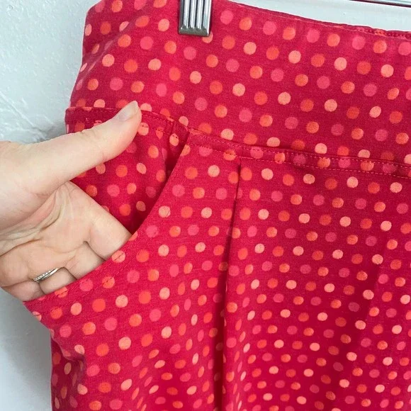 Title Nine Breeze Skirt With Pockets Size Medium Watercolor Dot Red New - Picture 4 of 10
